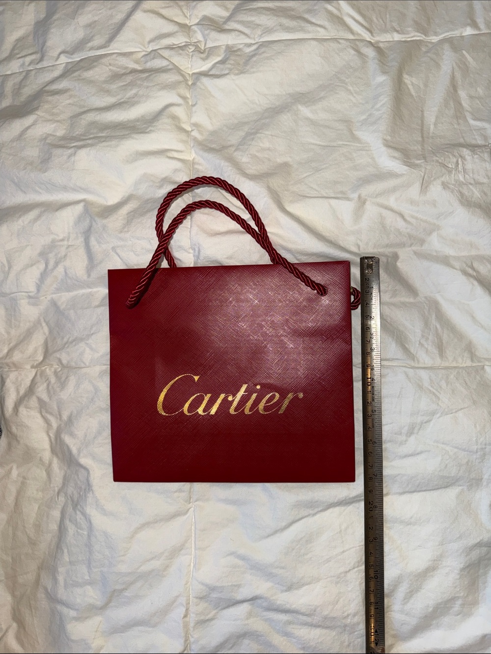 Cartier Red Rope-Handle Gift Bag